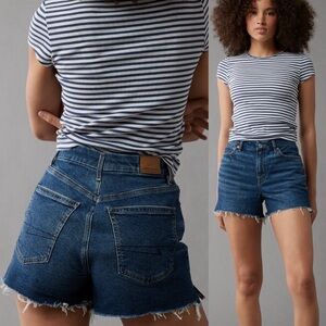 American Eagle Strigid Curvy High Rise Relaxed Short 8